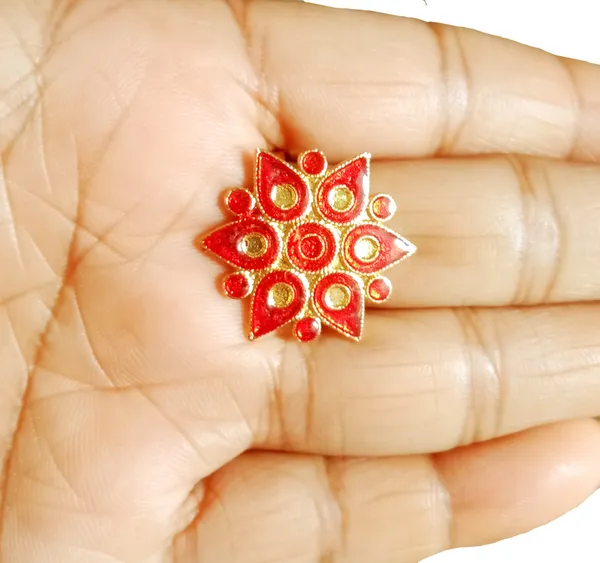 Assamese_Traditional_Copper_Gold_Plated_Red_Colour_Finger-Ring_For_Girls_&_Women